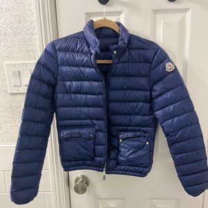 Moncler Lans Short Down Jacket- Color Night Blue